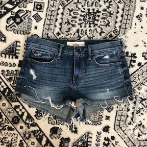 Hollister Dark Wash Denim Shorts Slight Distressed